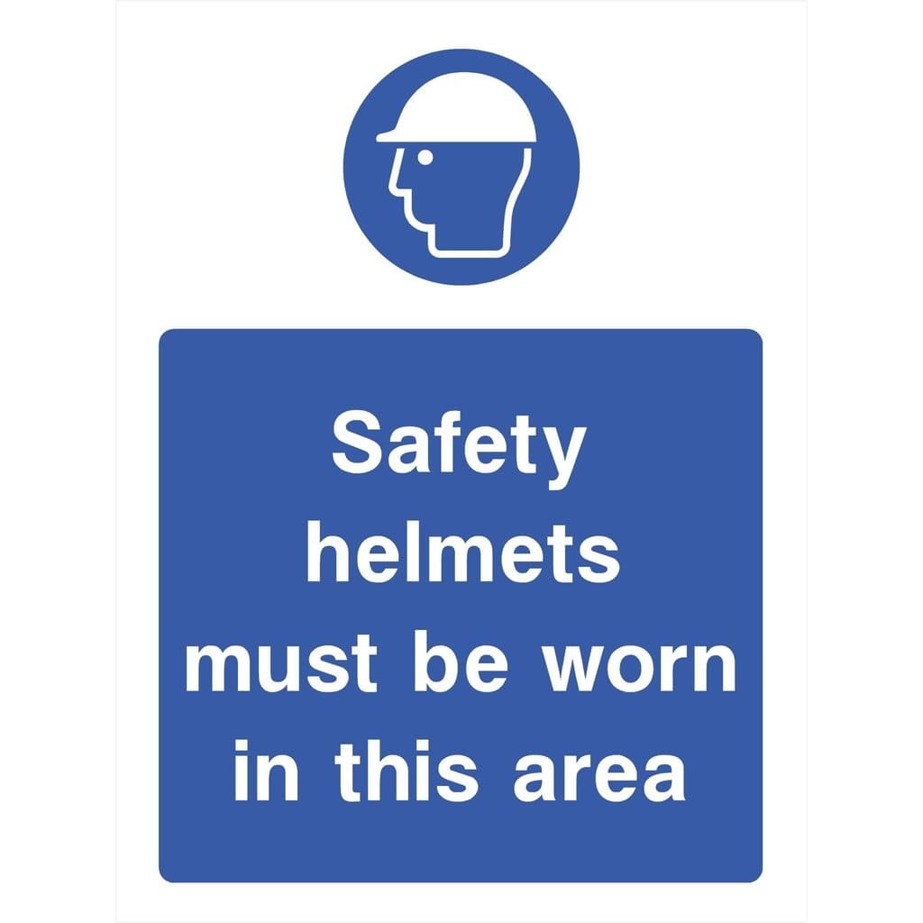 Safety Helmets Must Be Worn Beyond This Point Sign