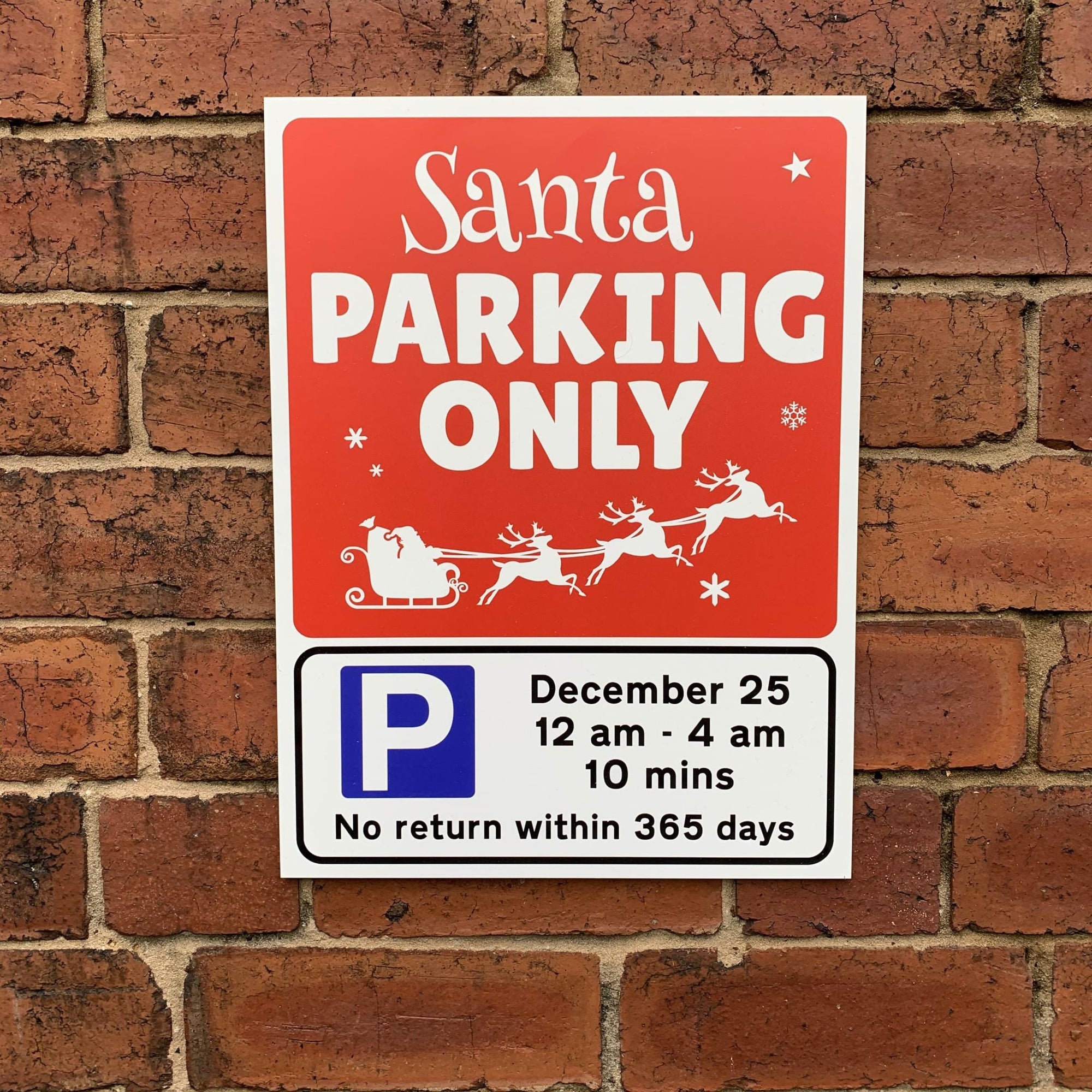 Santa Parking Only Sign