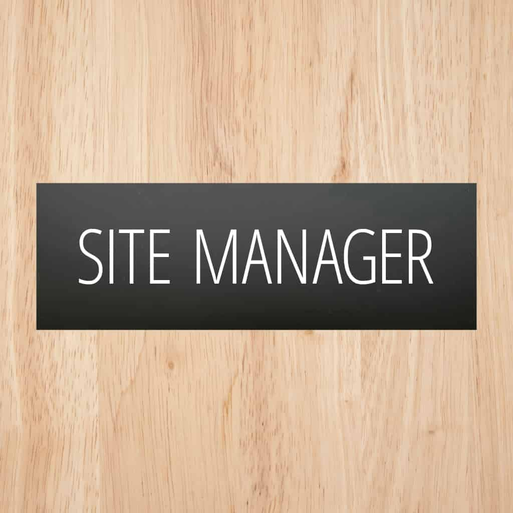 Site Manager Sign Midnight Black Landscape