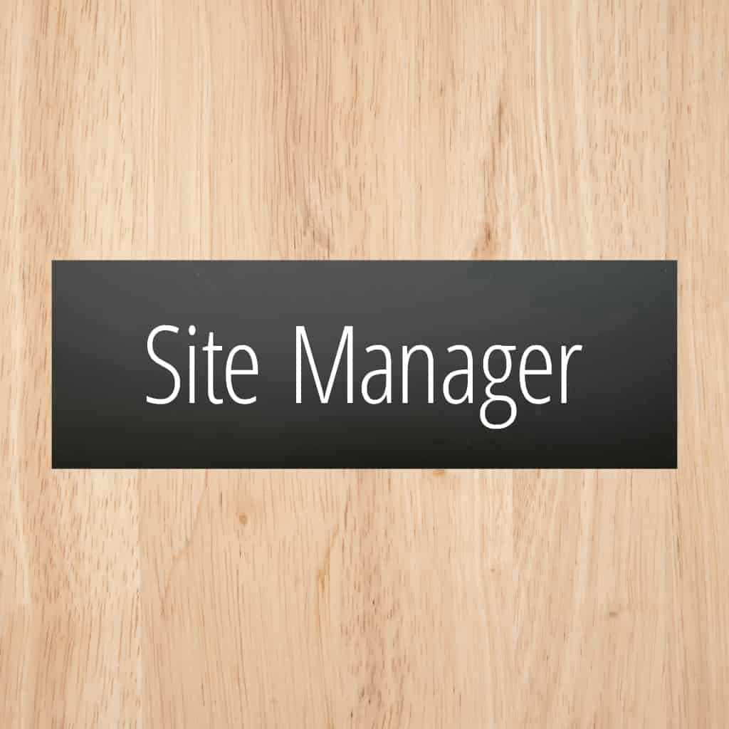 Site Manager Sign Midnight Black Landscape