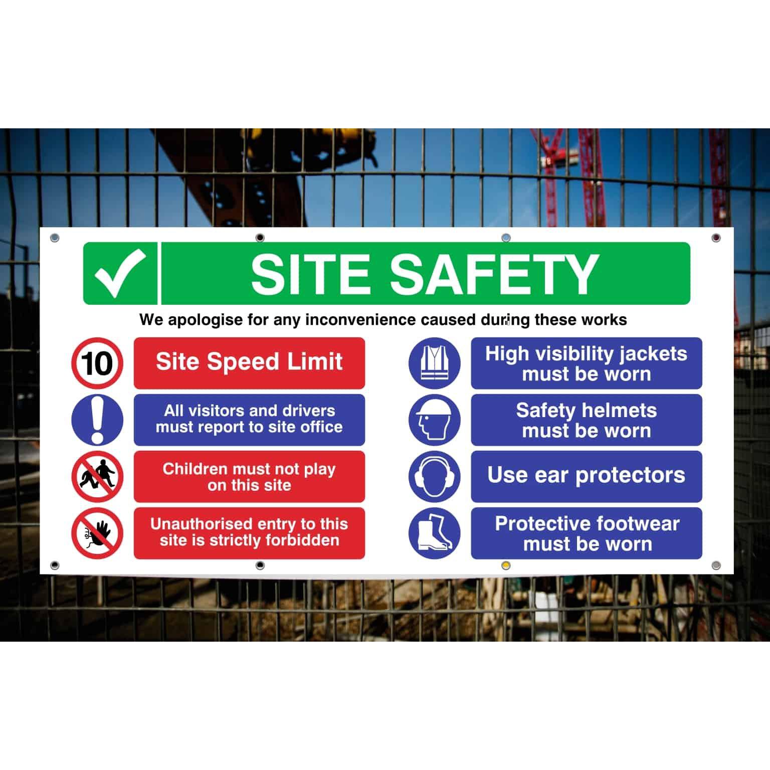 Site Safety Banner | 10 MPH Speed Limit