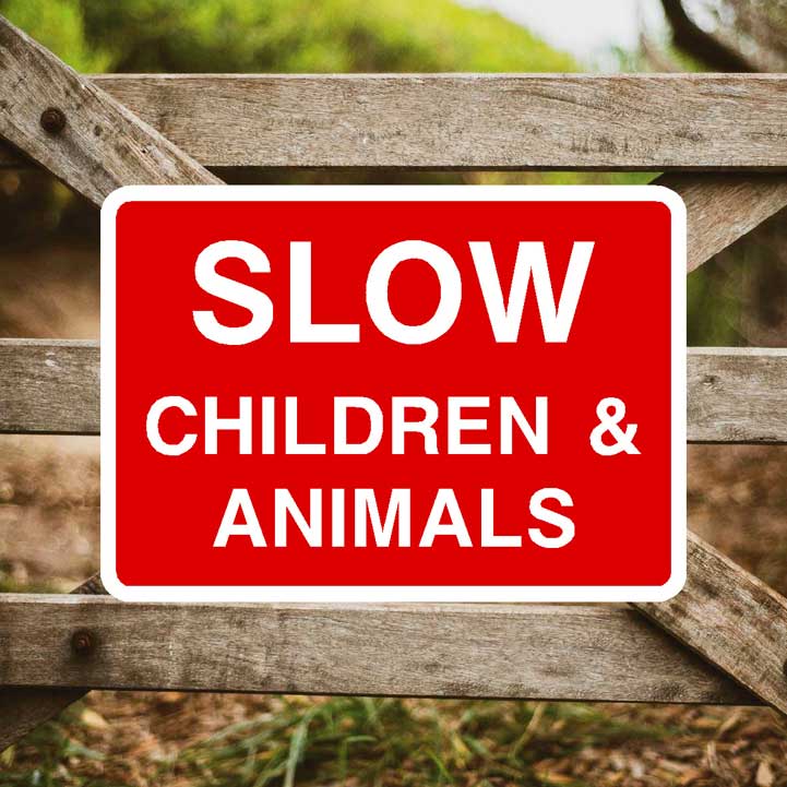 Slow Children And Animals Sign