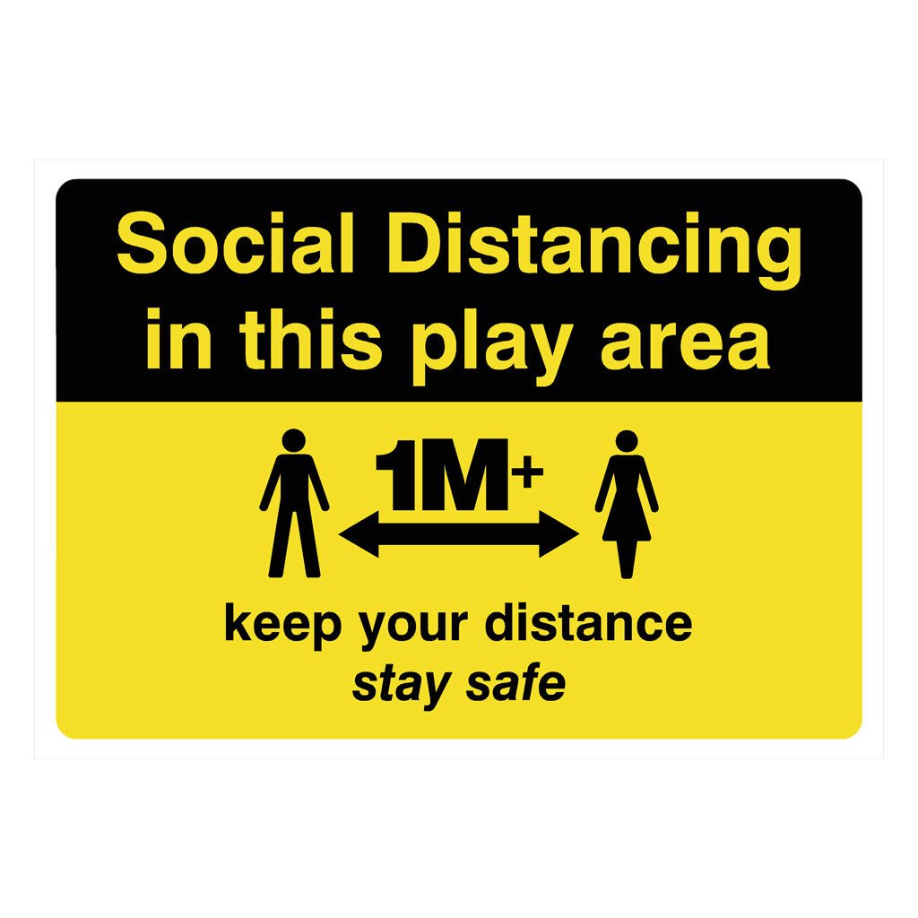 Social Distance In Play Area 1m Sign