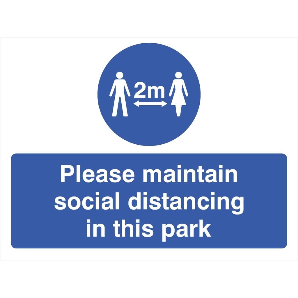 Social Distancing In Park 2 Metre Sign