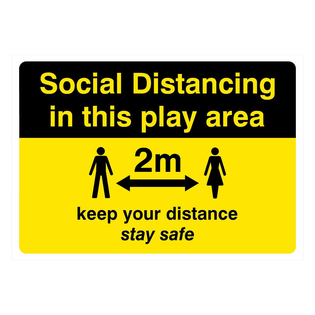 Social Distancing In Play Area 2m Sign