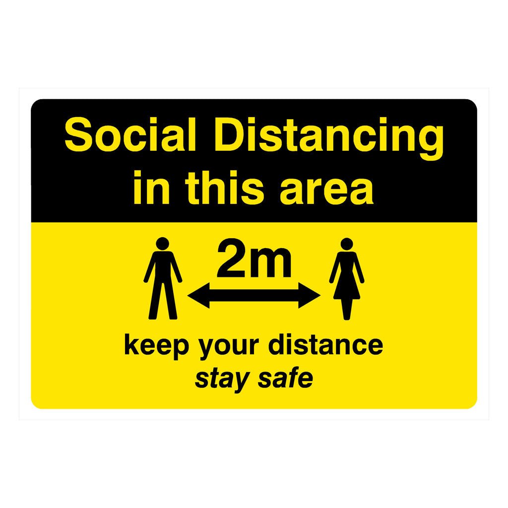 Social Distancing In This Area 2M Sign