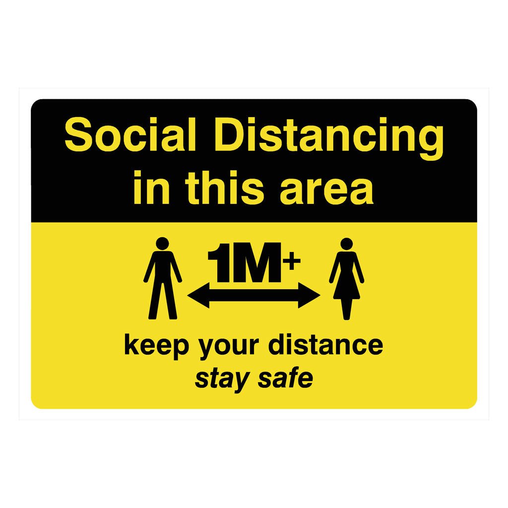 Social Distancing Keep Distance 1m Sign