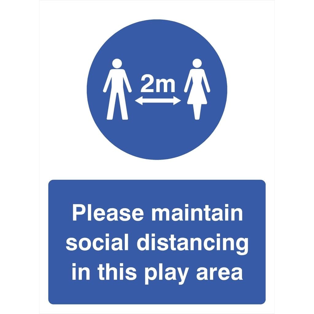 Social Distancing Play Area 2m Sign