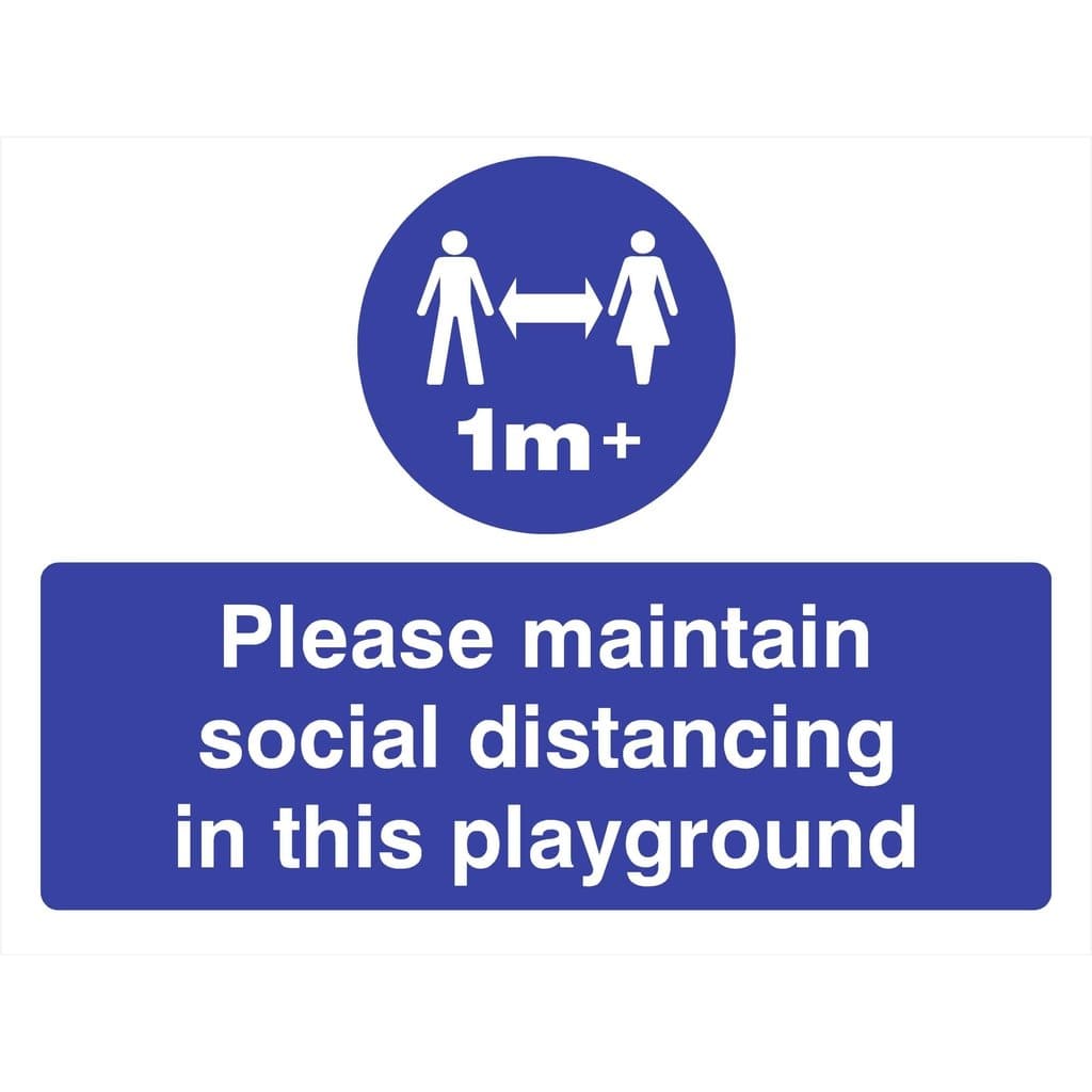 Social Distancing Playground 1m Sign