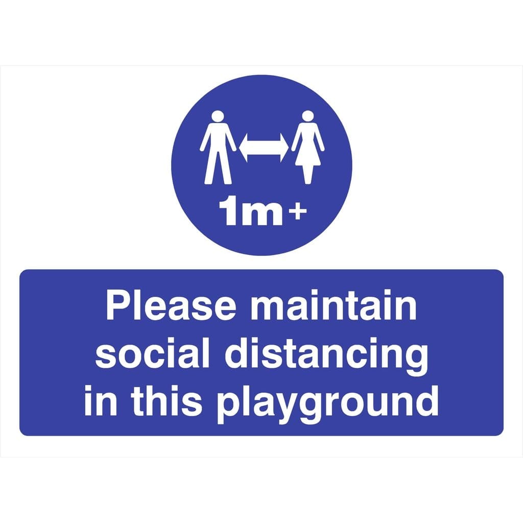 Social Distancing Playground 1m Sign