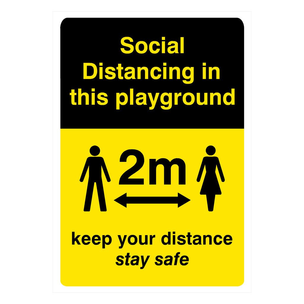 Social Distancing Playground Keep Distance 2m Sign