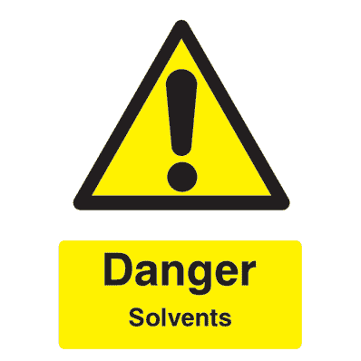 Solvents Warning Sign