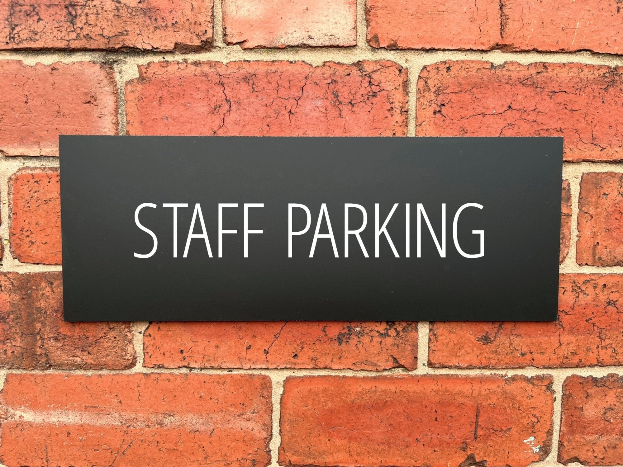 Staff Parking Sign Midnight Black Landscape