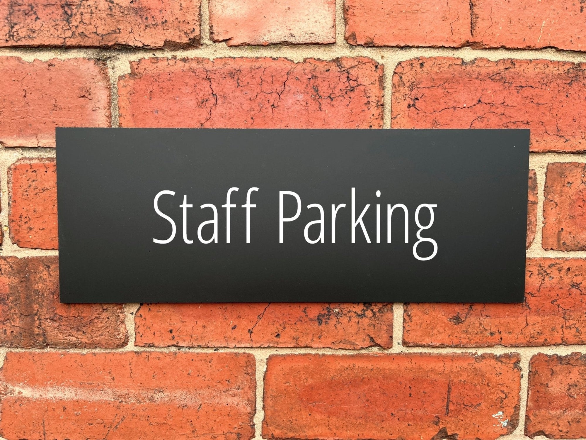 Staff Parking Sign Midnight Black Landscape