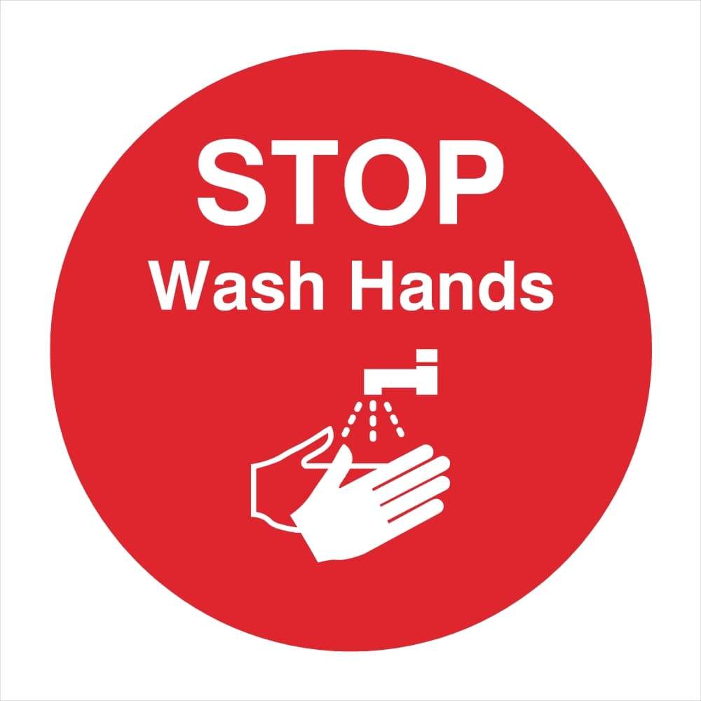 Stop Wash Hands Sign