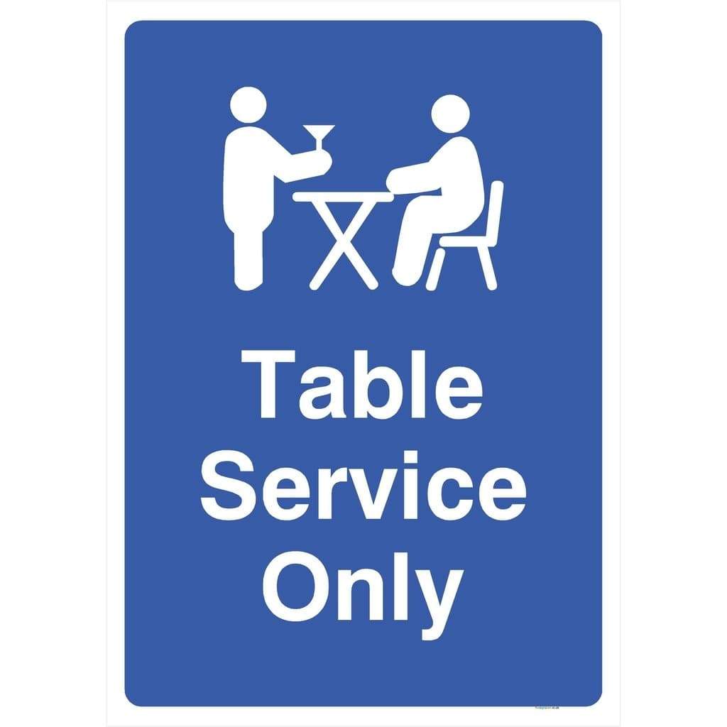 Table Service Only Sign