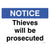 Thieves Will Be Prosecuted Sign Landscape