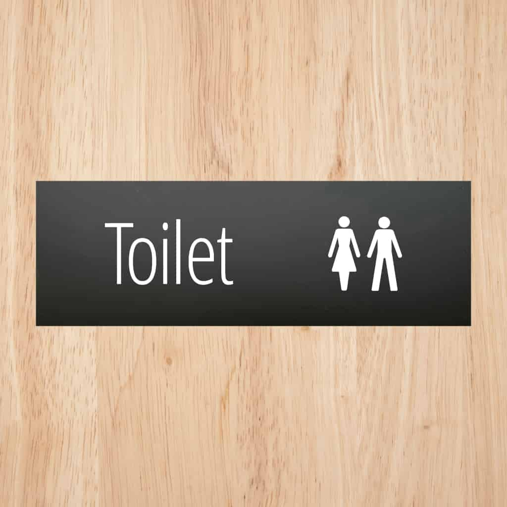 Toilet Sign Midnight Black Landscape