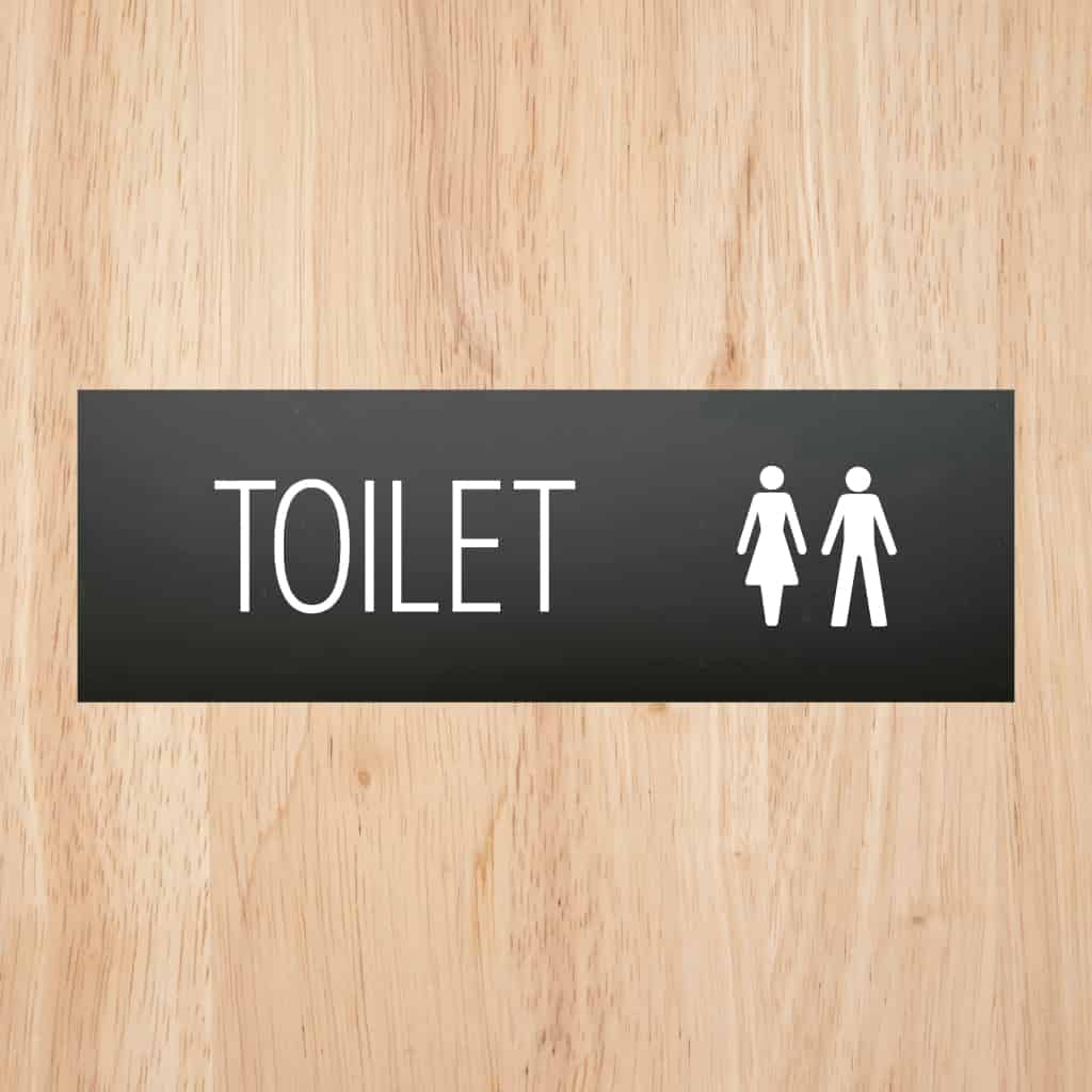 Toilet Sign Midnight Black Landscape