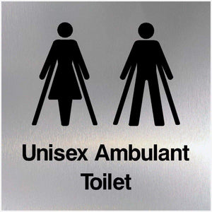 Unisex Ambulant Toilet Sign Brushed Silver