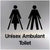 Unisex Ambulant Toilet Sign Brushed Silver