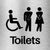 Unisex Disabled Toilets Comic Sign in Brushed Silver