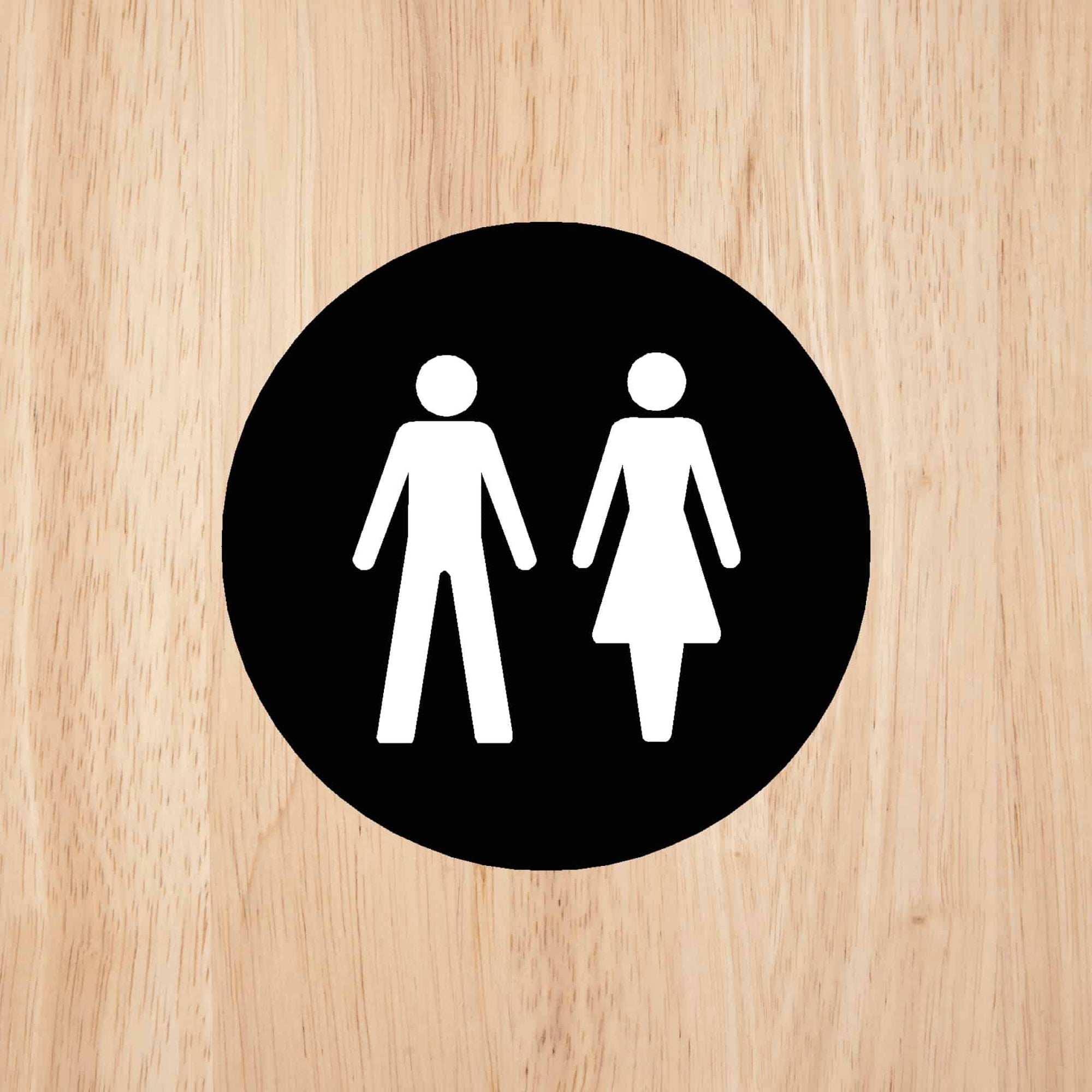 UNISEX Premium Black toilet door sign