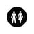 UNISEX Premium Black toilet door sign