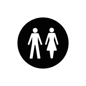 UNISEX Premium Black toilet door sign