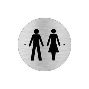 UNISEX Premium Brushed Silver toilet door sign