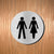 UNISEX Premium Brushed Silver toilet door sign