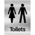 Unisex Toilets Sign in Brushed Silver Aluminium