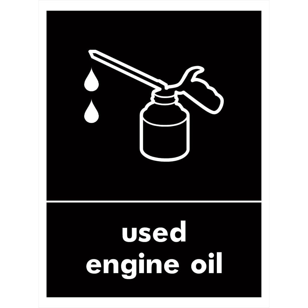 Used Engine Oil Recycling Sign