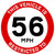 Vehicle Restricted Speed 56 MPH Sign