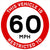 Vehicle Restricted Speed 60 MPH Sign