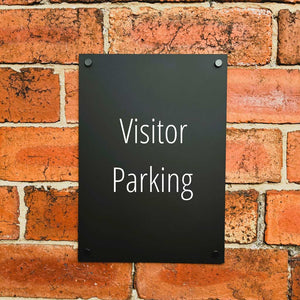 Visitor Parking Sign Midnight Black