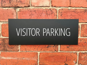 Visitor Parking Sign Midnight Black Landscape