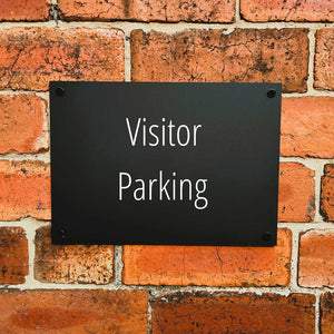 Visitor Parking Sign Midnight Black Landscape