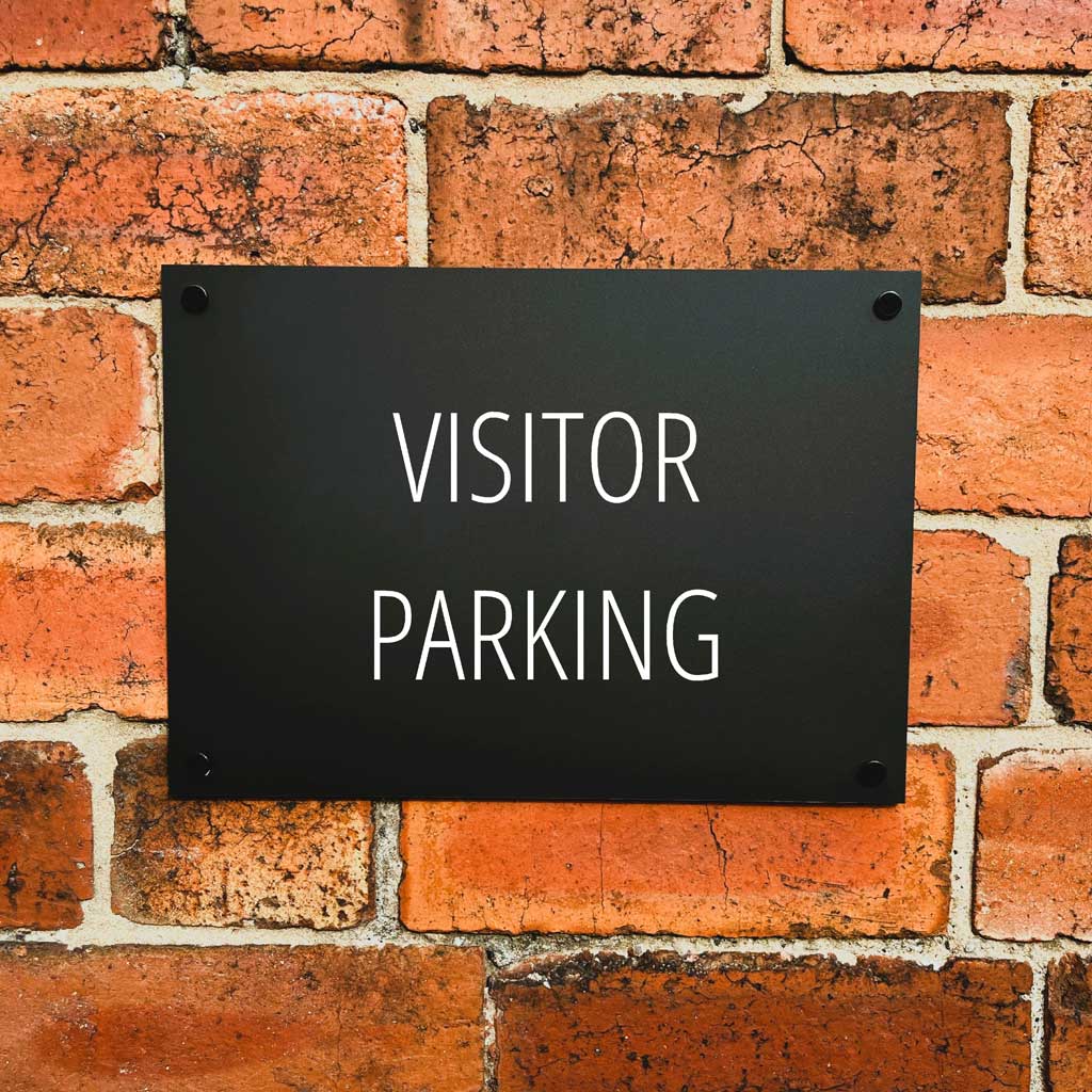 Visitor Parking Sign Midnight Black Landscape