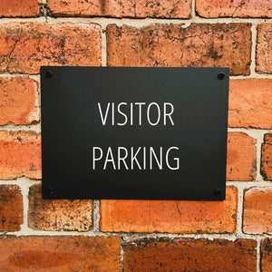 Visitor Parking Sign Midnight Black Landscape