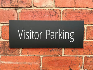 Visitor Parking Sign Midnight Black Landscape