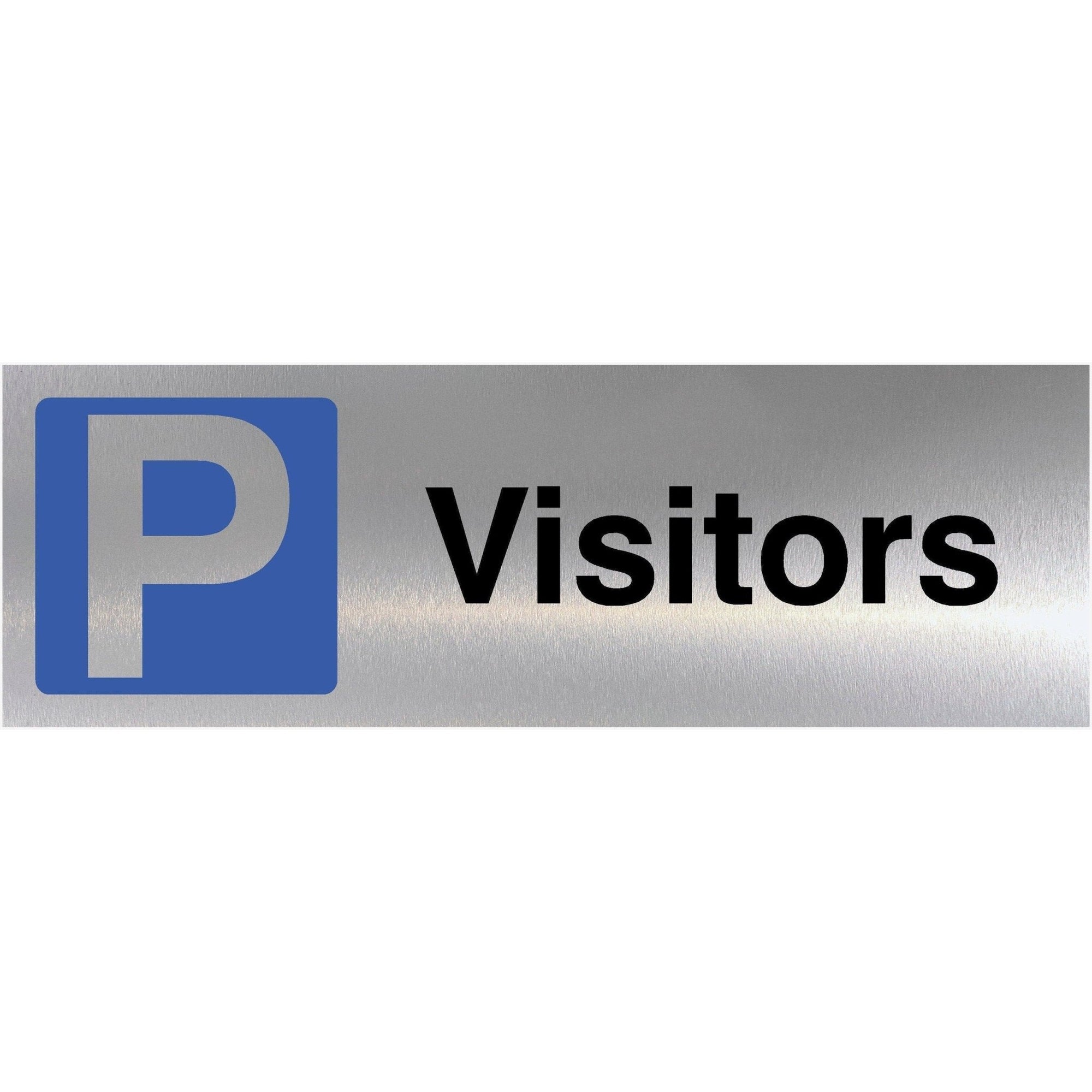 Visitors Parking Sign in Brushed Silver