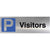 Visitors Parking Sign in Brushed Silver