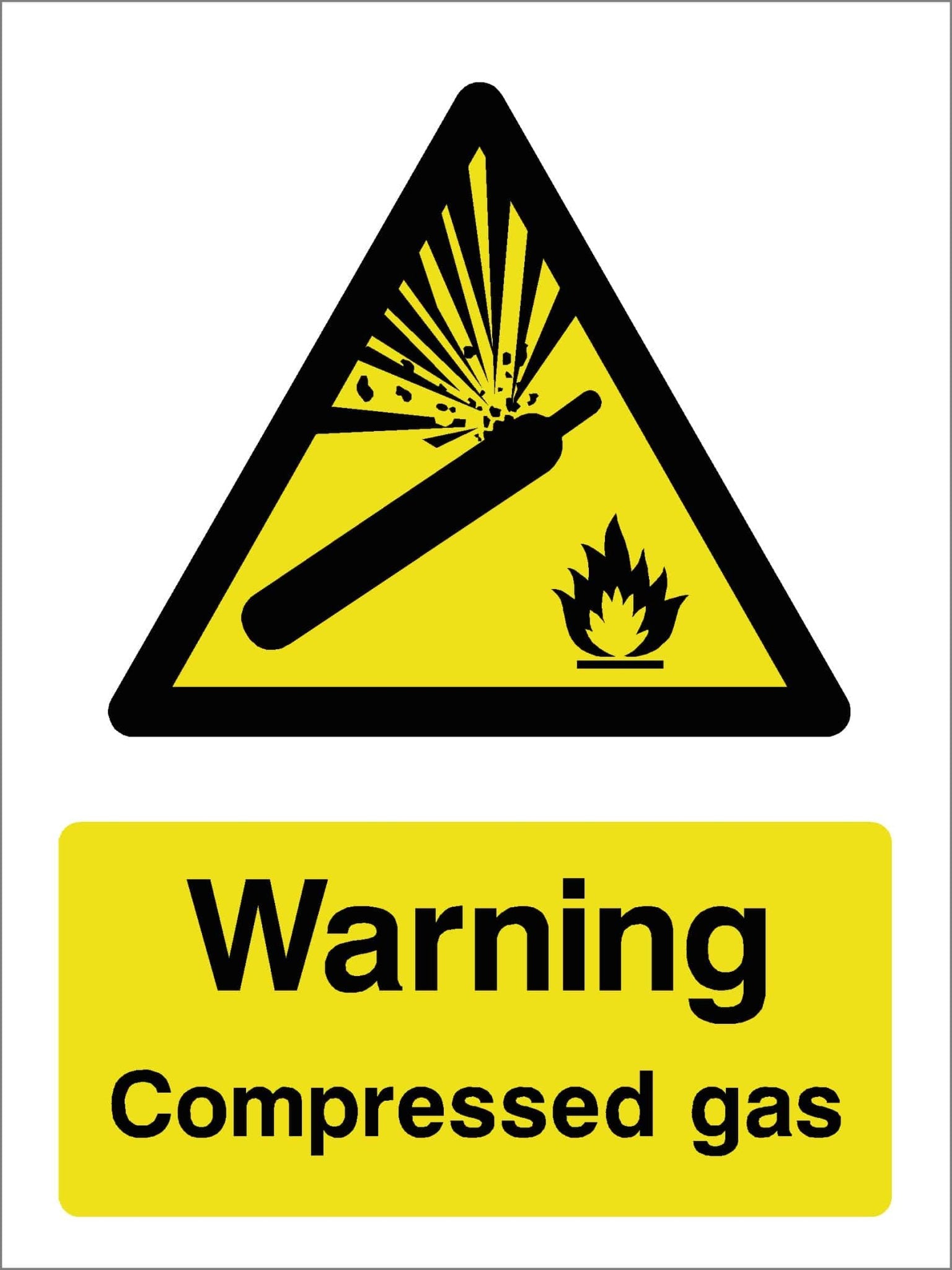 Warning Compressed Gas Sign