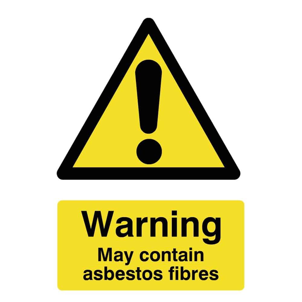 Warning May Contain Asbestos Fibres Sign