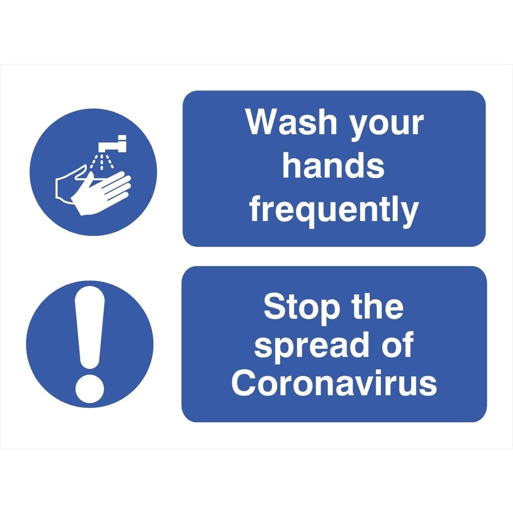 Wash Your Hands Frequently Stop The Spread Of Virus Sign