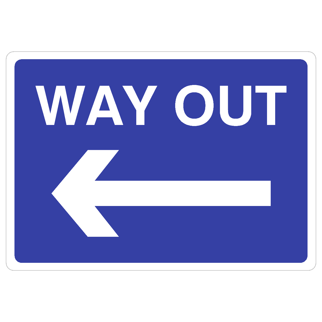 Way Out Left Arrow Sign