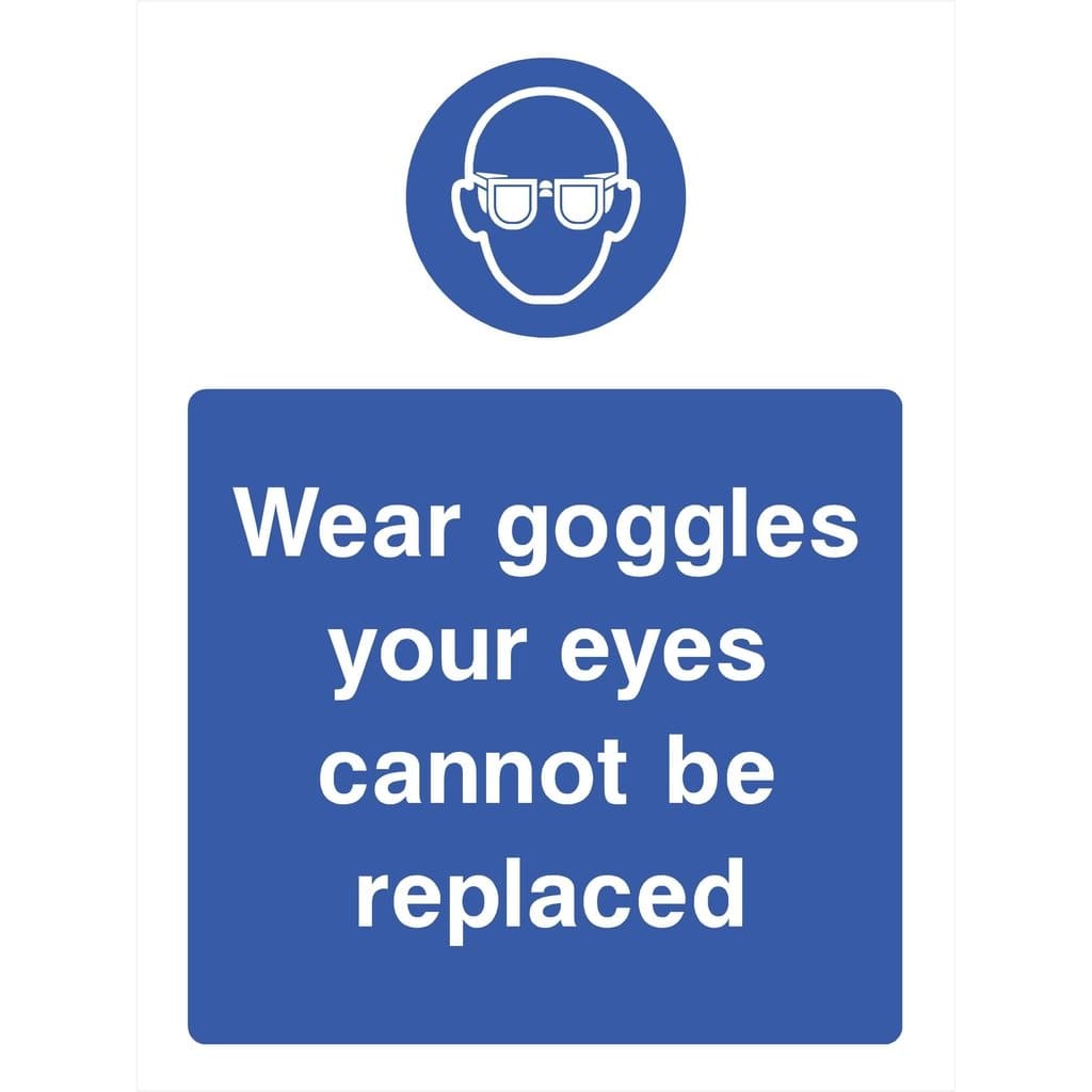 Wear Goggles Eyes Cannot Be Replaced Sign