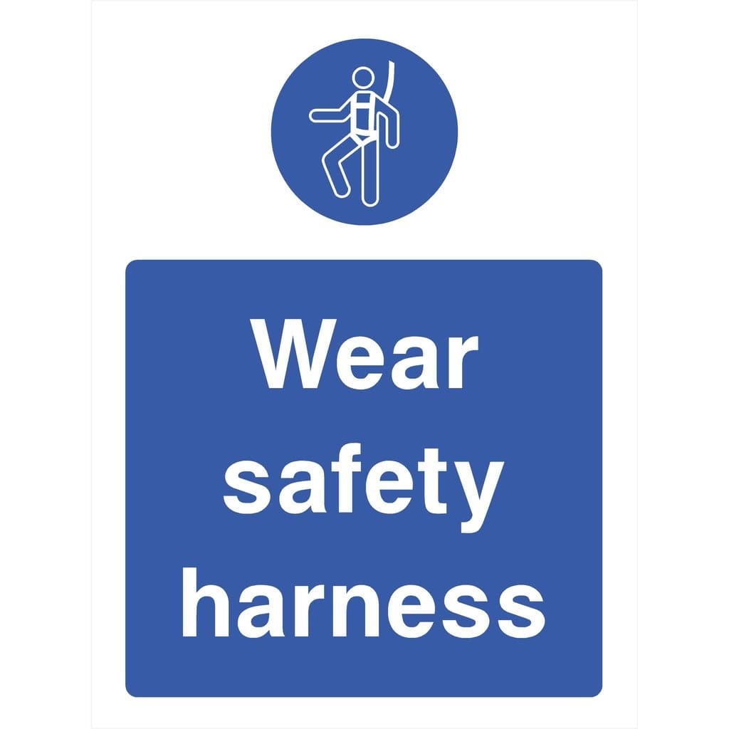 Wear Safety Harness Sign