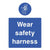 Wear Safety Harness Sign